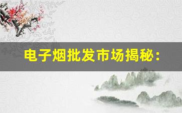 电子烟批发市场揭秘：如何选择优质供应商