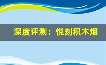 深度评测：悦刻积木烟弹容量与口感之间的关系